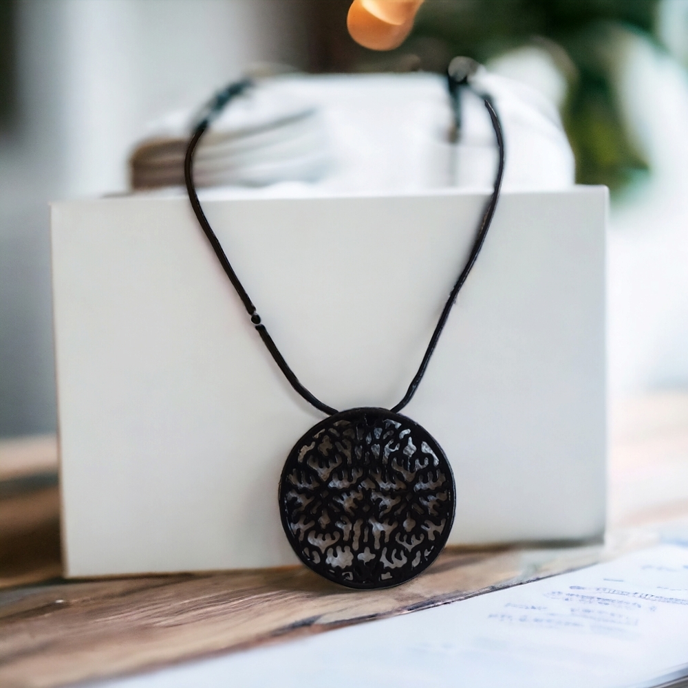 Elena Cantacuzene Paris Serena Collection Black Over PEWTER Coral inspired